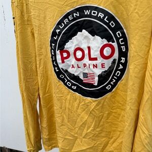 Polo by Ralph Lauren Yellow Crewneck Tee with Navy Label